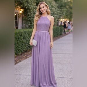 David’s Bridal sz 10 long lavender formal dress